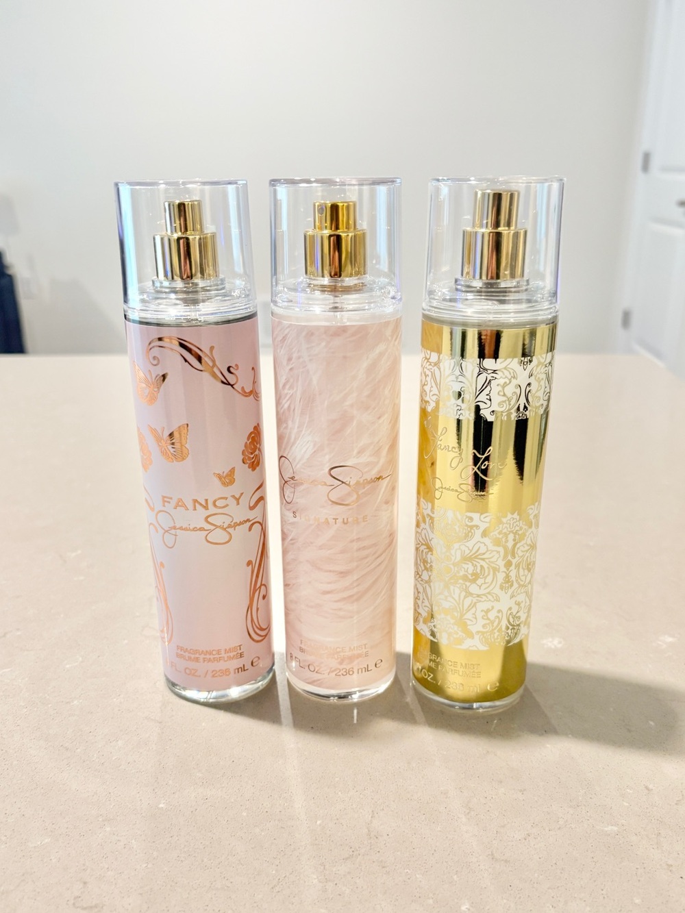 Jessica Simpson Body Mist Lot Fancy Signature Fancy Love 8 oz Spray 3 Pc